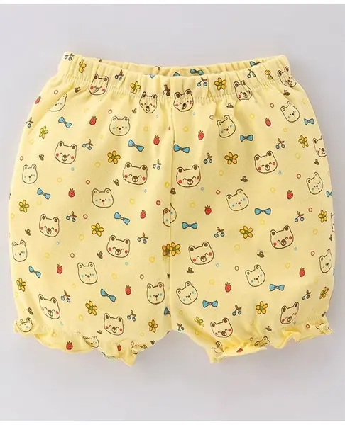 Tango Interlock Cotton Knit Bloomer Teddy Print-   Yellow