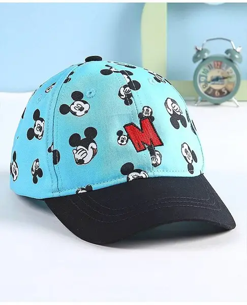 Babyhug Mickey Mouse Summer Cap - Black & Blue