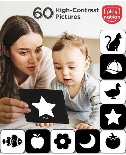 Play Nation High Contrast Flash Cards - 30 Pieces