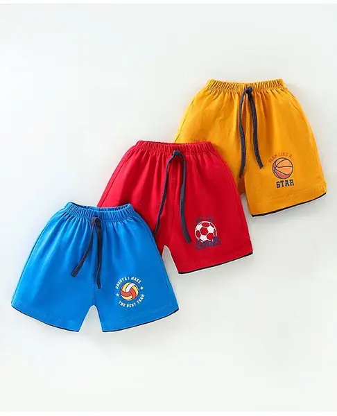 Simply Sinker Knit Above Knee Length Shorts Text Print Pack of 3 - Multicolour