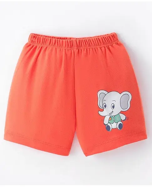Tango Interlock Knee Length Shorts Elephant Print- Red