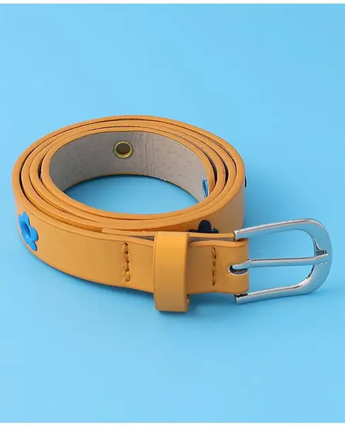 Pine Kids Belts with Buckle Lock - Yellow