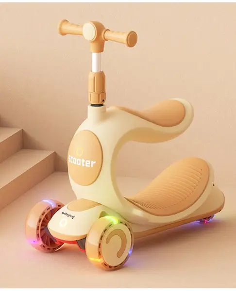 Babyhug Kids Scooter with Seat -Khaki Yellow