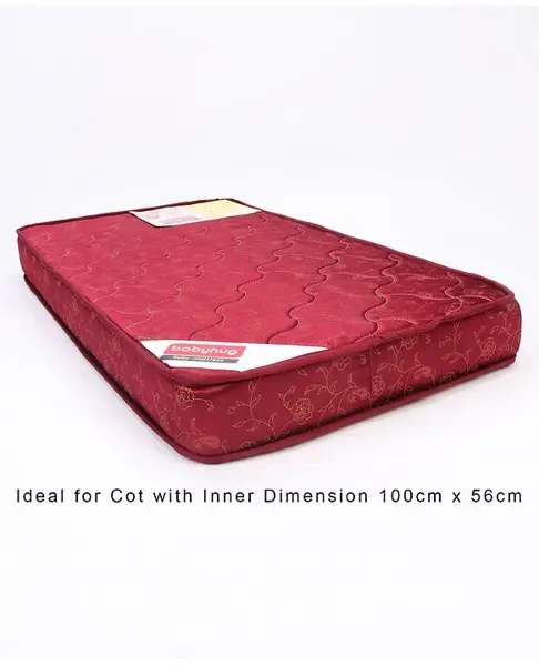 Babyhug High Density Soft Foam Baby Mattress - Maroon