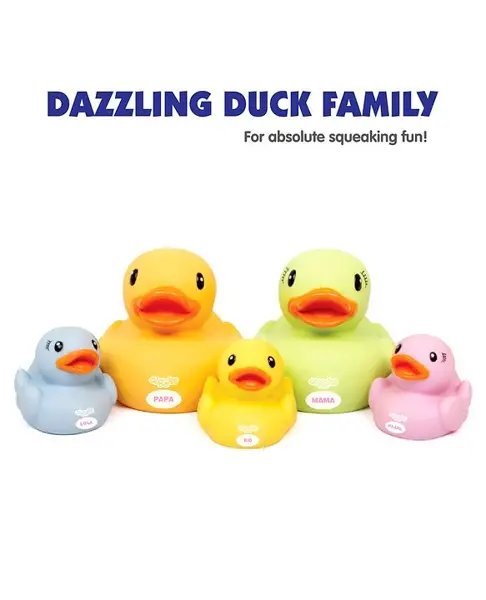 Funskool Giggles Dazzling Duck Family Squeakers - Multicolor
