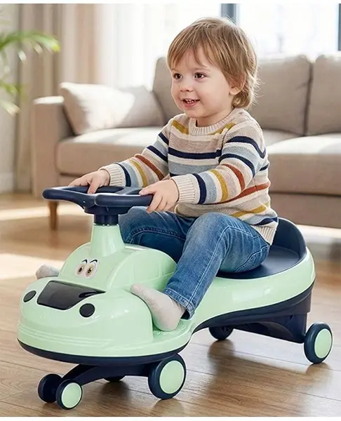 R for Rabbit Iya Iya Zippy Kids Swing Car  Scratch Free PVC Wheels with ABEC7 Bearing  Ride on Magic Toy Car for Kids Suitable for 3+ Years Boys & Girls  Upto 75 Kgs (Sea Green)
