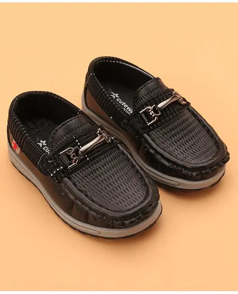 Cute Walk by Babyhug Formal & party Wear Slip On Shoes - Black
