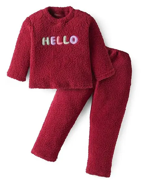 Kanvin Fleece Premium Supersoft Brushed Sherpa with Applique NA Unisex Grapewine 22 (12-24M)