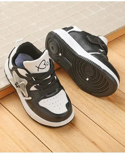 Babyoye Slip On Sneakers with Velcro Closure - Black