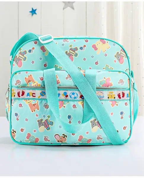 Diaper Bag Multipurpose Animal Print With PVC Material-Sea Green (Prints May Vary)