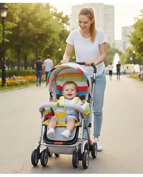 R for Rabbit Lollipop Lite Baby Stroller for 0 to 3 Years Pram with 5 Point Safety Harness  Reversible Handlebar & Cushioned Seat with 3 Level Seats Recline/Lightweight Stroller for Kids