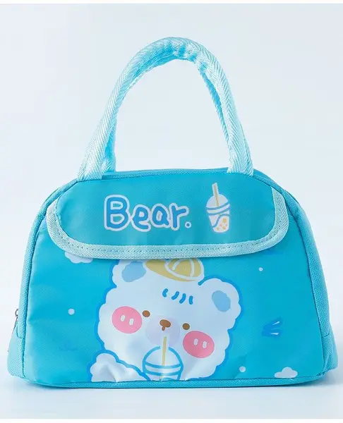 ZOE Lunch Box Bag with Bear Print - Blue