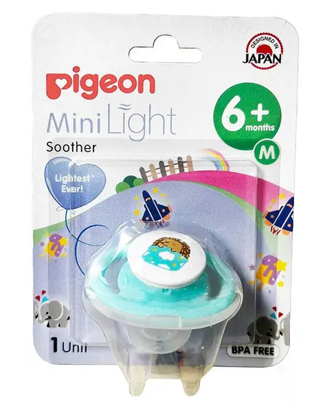 Pigeon Minilight Soother Size Medium Hedgehog Print - Blue