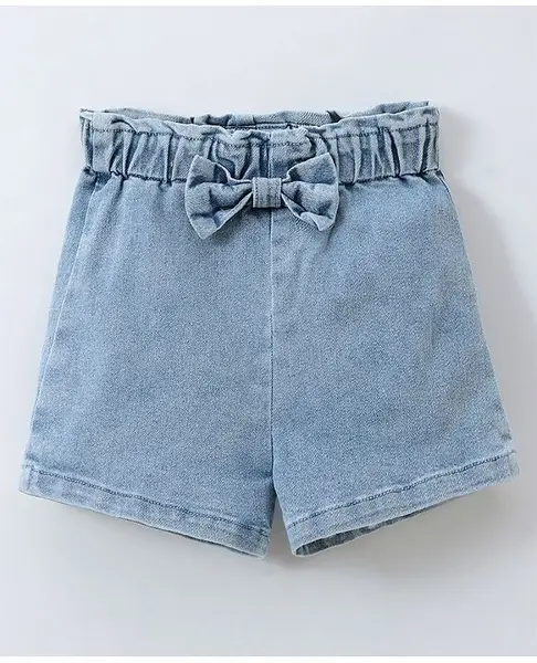 Mark & Mia Denim Shorts with Bow Applique - Light Blue