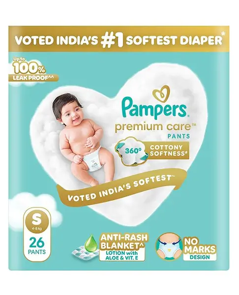 Pampers Premium Care Pants Style Baby Diapers Small - 26 Pieces