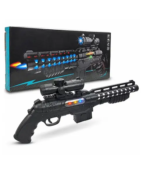 Kiddybuddy Gun Toy for kids with Sound and Light - Black