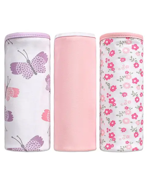 Babyhug 100% Cotton Wrapper Pack of 3 - Pink And Purple
