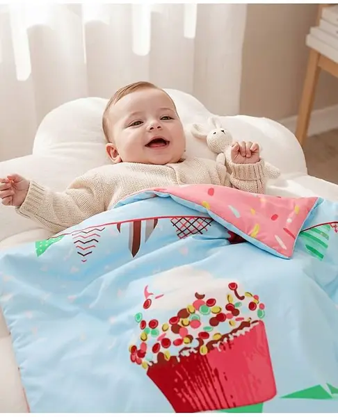 Babyhug Cotton Digital Print Quilt Party Theme - Pink