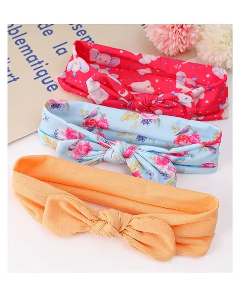 Babyhug Headbands with Knot Detailing Pack of 3 - Multicolor