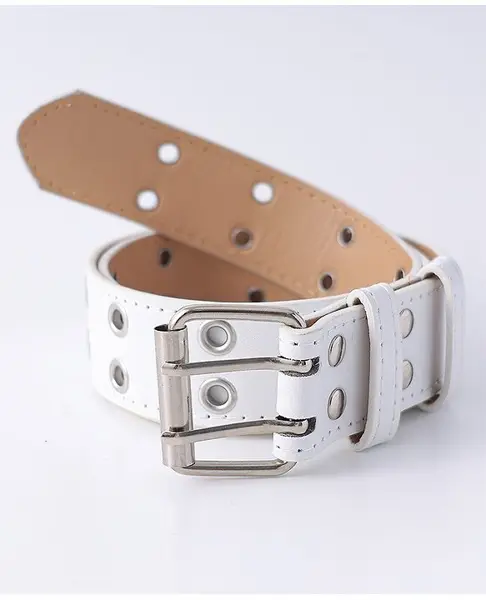 Pine Kids Belts with Buckle Lock - White