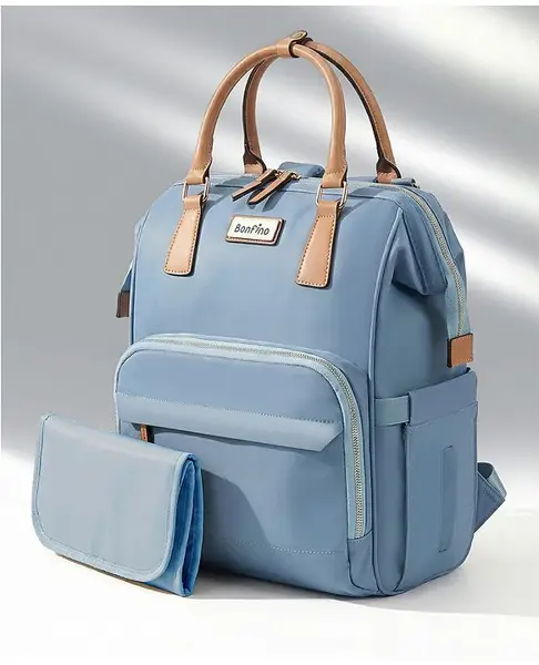 Bonfino Bambino Luxe Smart Multipurpose Diaper Backpack with Diaper Changing Mat