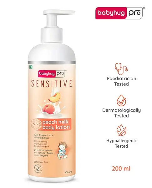 Babyhug Pro Sensitive pH 5.5 Peach Milk Lotion - 200 ml