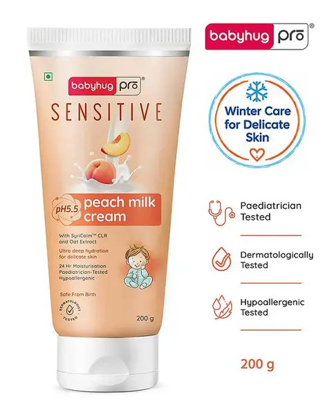 Babyhug Pro Sensitive pH 5.5 Peach Milk Cream - 200 g