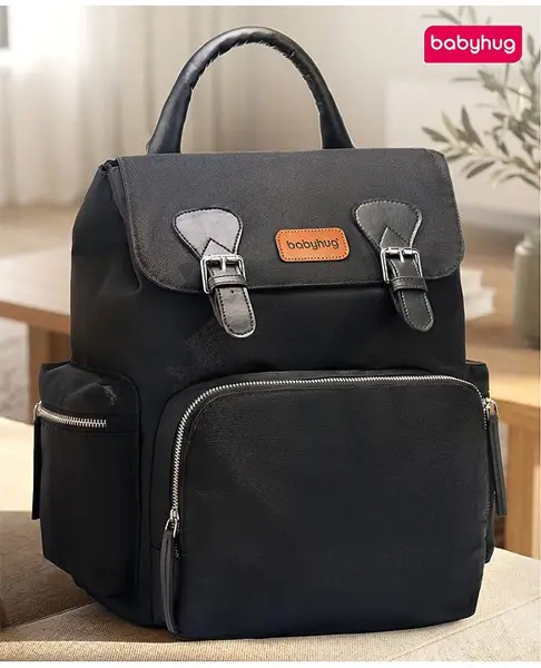 Babyhug SmartNest Multifunctional Diaper Backpack  Black