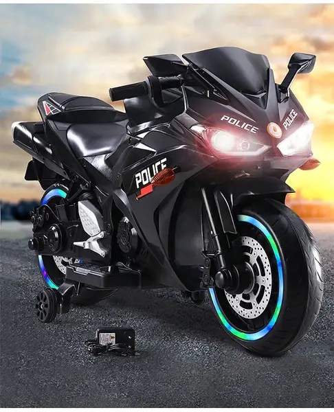Battery Operated Ride On Bike With Music And Lights - Black