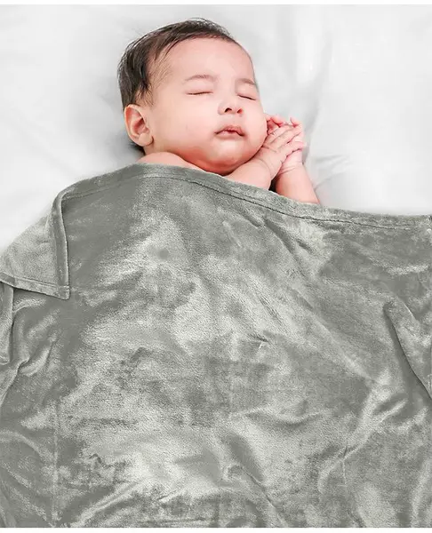 Babyhug Super Soft Coral Fleece Baby Blanket  Silver Grey