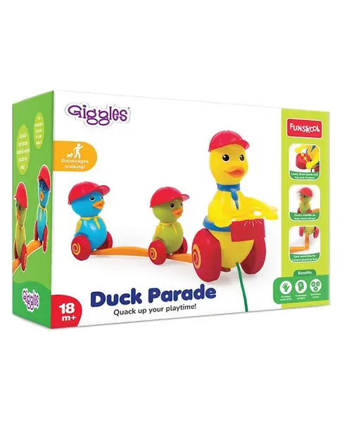 Giggles Duck Parade Pull Along Toy - Red Yellow