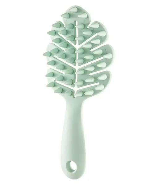 Leaf Shaped Detangling Hair Brush For Wet & Dry Hair - Mint Green