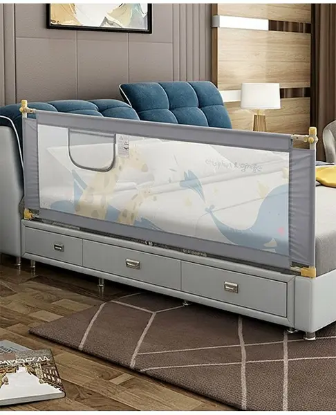 Adjustable Safety Bed Rail Guard for Baby & Kids - Grey