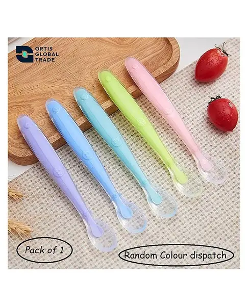 Ortis Soft Tip Silicone Spoon -Pack of 1 Blue