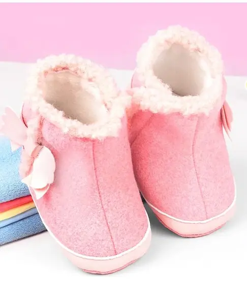 Babyoye Velcro Closure Booties - Pink