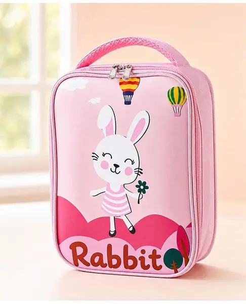 Babyhug Rabbit Water Resistant Lunch Bag - Pink