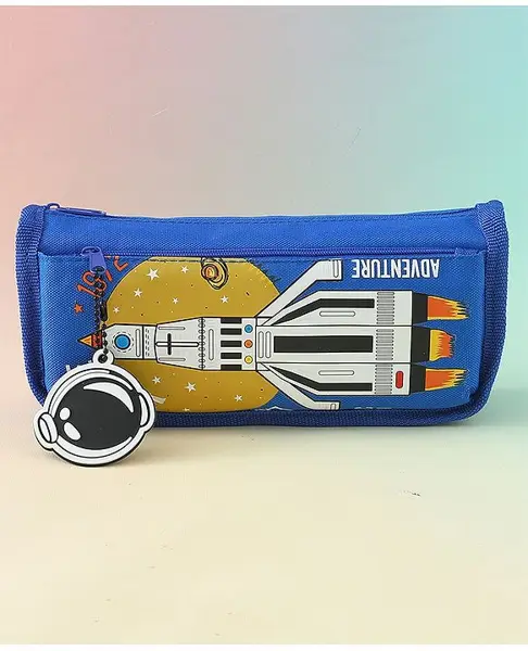 Space Rocket Pencil Case for Kids  Blue