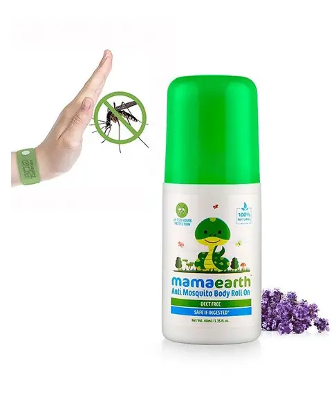 mamaearth Natural Anti Mosquito Body Roll On with Citronella Eucalyptus & Lemongrass Oil - 40 ml