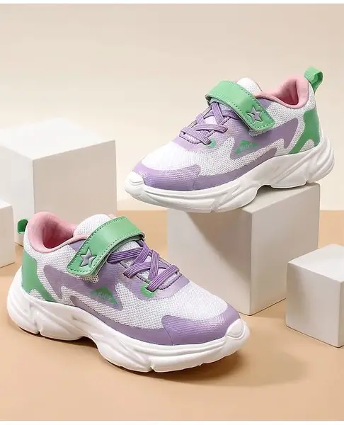 Cute Walk by Babyhug Velcro Closure Solid Sneaker Shoes - Purple