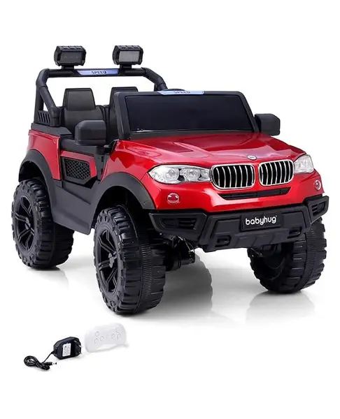Babyhug Battery Operated Ride on Jeep with Music & LED Lights - Red