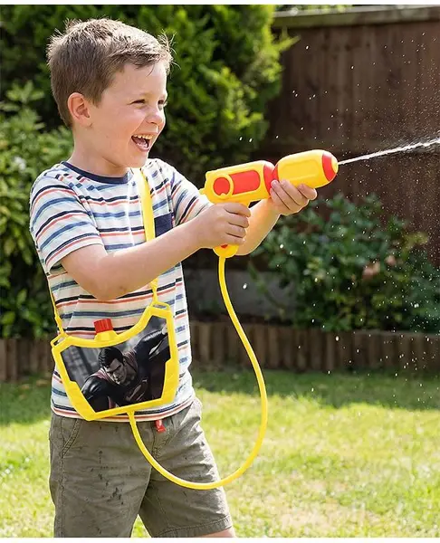 Super Man Back Carry Holi Water Gun with 1.25 Liter Tank - Yellow