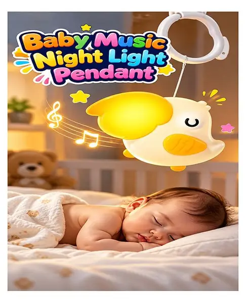 NEGOCIO Cartoon Night Light  Bed Hanging Toys Kids Sleep Companion Bedside Lamp Soft Light Stroller Pendant Hanging Bell Toys - Color May Vary