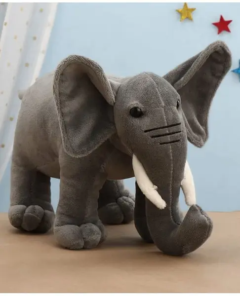 FUNZOO 28 cm Elephant Soft Plush Stuffed Toy - Grey