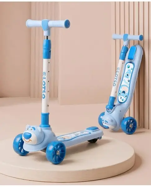 Kids 3 Wheel Scooter with PU LED Wheels - Blue