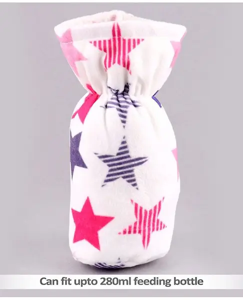 Babyhug Feeding Bottle Cover Stars Print Large Pink - Fits upto 180 ml Bottle