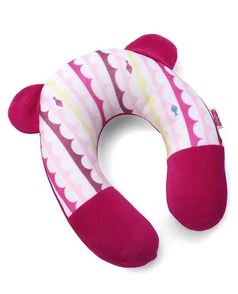 Babyhug Velour Neck Support Pillow Fish Print - Pink
