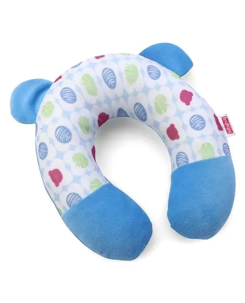 Babyhug Velour Neck Support Pillow Fruity Bear Print - Multicolor
