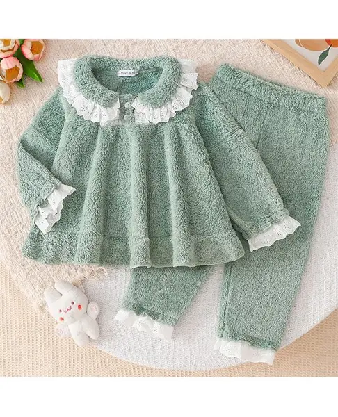 Mark & Mia Full Sleeves Winter Wear Night Suit - Green