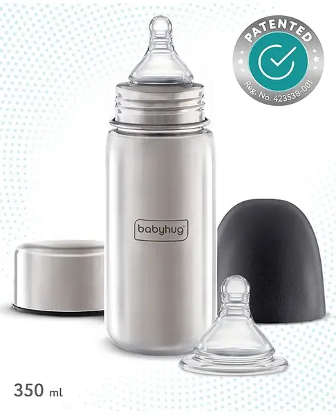 Babyhug Stainless Steel Feeding Bottle - 350 ml