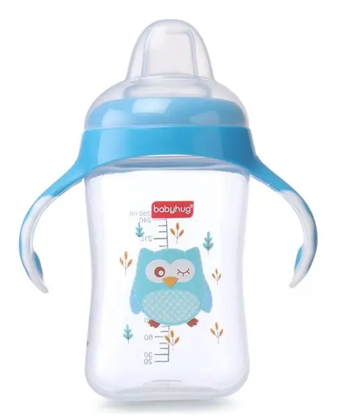 Babyhug Silicone Soft Spout Sipper With Handle Blue - 300 ml